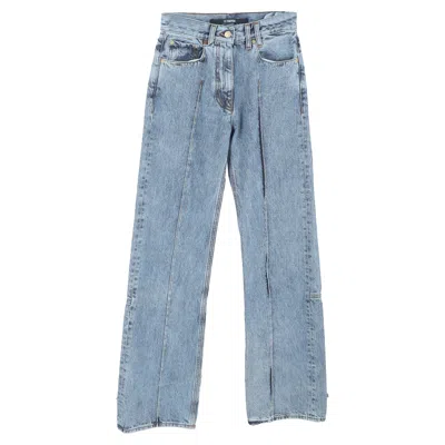 Jacquemus Le Raphia Straight-leg Jeans In Blue Cotton Denim
