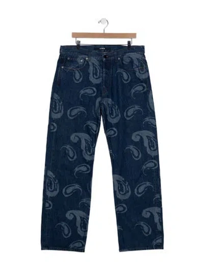 Pre-owned Jacquemus Le Raphia Straight-leg Jeans In Blue