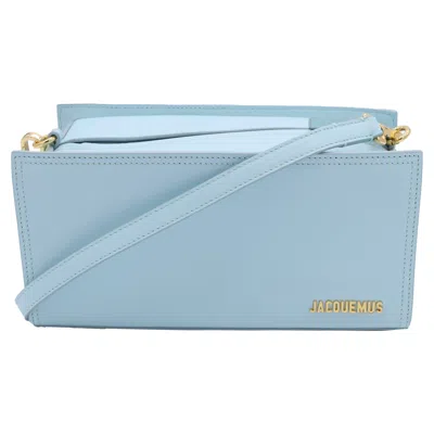 Jacquemus Le Rectangle Shoulder Bag In Light Blue Leather