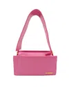 Jacquemus Le Rectangle Tote Bag In Pink Leather In Pink