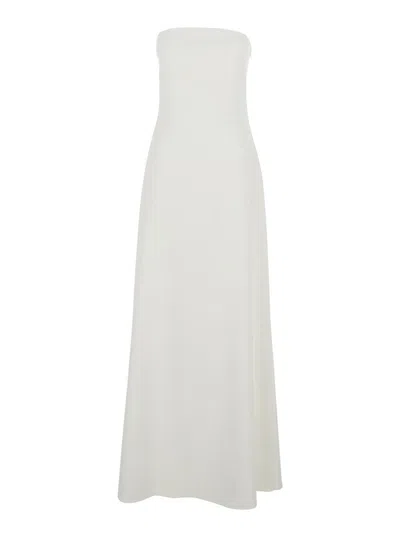 Jacquemus Strapless Maxi Dress In White