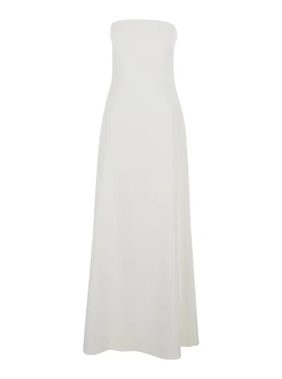 Jacquemus Strapless Maxi Dress In White