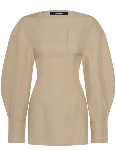 Jacquemus Le Robe Chemise Casaco Dress In Beige