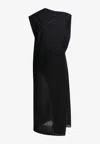 Jacquemus La Robe Drap Asymmetrical Midi Dress In Black