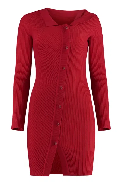 Jacquemus Le Robe Maille Colin Knit Dress In Red