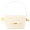 Jacquemus Le Rond Carre White Shoulder Bag With Shoulder Strap In Leather Woman In White