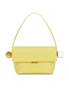 Jacquemus Le Rond Carre Leather Shoulder Bag In Light Yellow