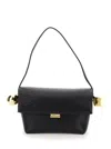 Jacquemus Le Rond Carre Leather Shoulder Bag In Black