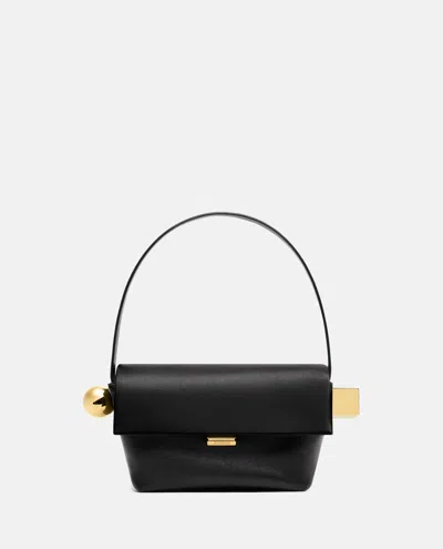 Jacquemus Le Rond Carre Leather Shoulder Bag In Black