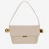 Jacquemus Le Rond Carre Leather Shoulder Bag In Avorio Chiaro