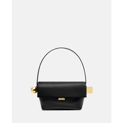 Jacquemus Le Rond Carre Leather Shoulder Bag In Black