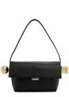 Jacquemus Le Rond Carre Leather Shoulder Bag In Black