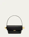 Jacquemus Le Rond Carre Leather Shoulder Bag In Black