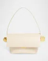 Jacquemus Le Rond Carre Leather Shoulder Bag In Light Ivory
