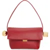 Jacquemus Spherical Embellishment Shoulder Bag With Top Handle In Red
