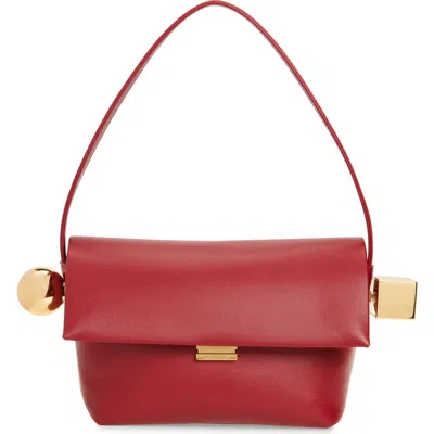 Jacquemus Spherical Embellishment Shoulder Bag With Top Handle In Red