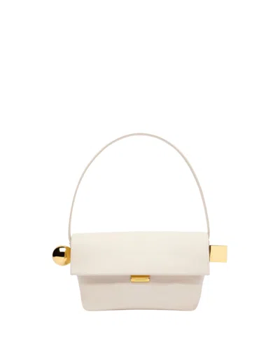 Jacquemus Le Rond Carre Leather Shoulder Bag In White