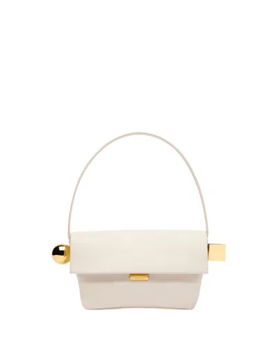 Jacquemus Le Rond Carre Leather Shoulder Bag In White