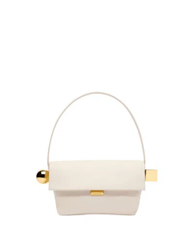 Jacquemus Le Rond Carre Leather Shoulder Bag In White