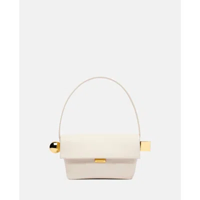Jacquemus Le Rond Carre Leather Shoulder Bag In White