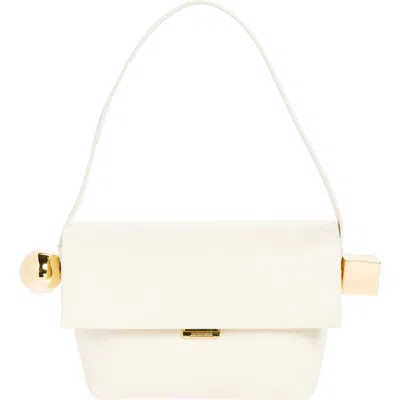 Jacquemus Le Rond Carré Leather Shoulder Bag In White