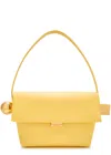 Jacquemus Le Rond Carre Leather Shoulder Bag In Yellow Light