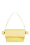 Jacquemus Le Rond Carre Leather Shoulder Bag In Yellow