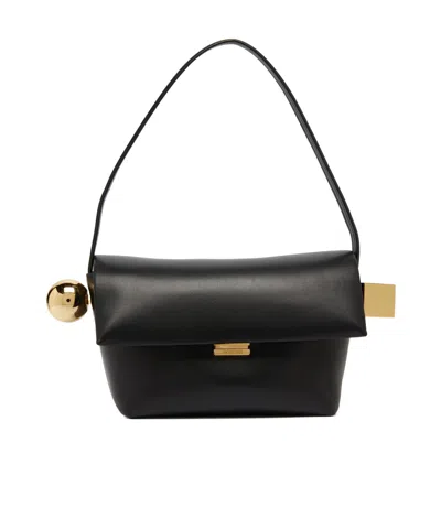 Jacquemus Rond Carr Leather Crossbody Bag In Black