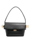 Jacquemus Le Rond Carre Embellished Leather Shoulder Bag In Black
