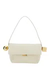 Jacquemus Le Rond Carre White Shoulder Bag With Shoulder Strap In Leather Woman In White