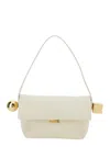 Jacquemus Le Rond Carre White Shoulder Bag With Shoulder Strap In Leather Woman