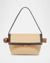 Jacquemus Le Rond Geometric Raffia Shoulder Bag In Le Rond Carre Raffia
