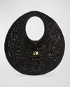 Jacquemus Le Rond Spiaggia Shoulder Bag In Raffia In Black