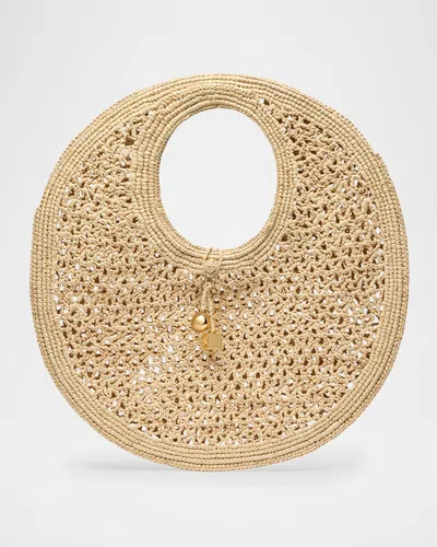 Jacquemus Le Rond Raffia Tote Bag In Brown