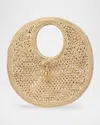 Jacquemus Le Petit Rond Raffia Shoulder Bag In Natural