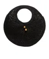 Jacquemus Le Rond Spiaggia Shoulder Bag In Raffia In Black