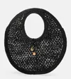Jacquemus Le Rond Spiaggia Shoulder Bag In Raffia In Black