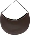 Jacquemus Le Calisso Rond Large Brown Shoulder Bag With Adjustable Strap And Embossed Logo In Leathe