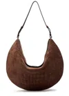 Jacquemus Le Calisso Rond Large Brown Shoulder Bag With Adjustable Strap And Embossed Crodocile Effect In Leat In Brown
