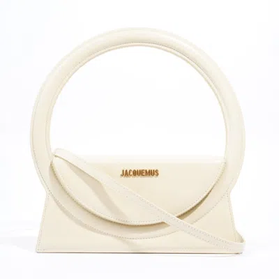 Jacquemus Le Sac Rond Ivory Leather In Gold