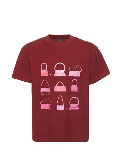 Jacquemus Bag Printed Crewneck T-shirt In Brown