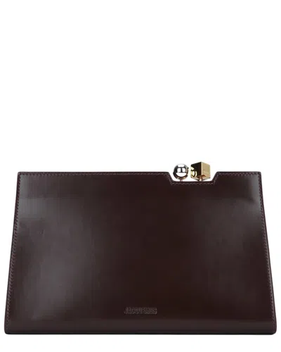 Jacquemus Le Salon Leather Clutch In Brown
