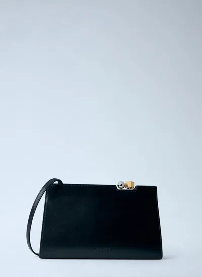 Jacquemus Le Salon Leather Shoulder Bag In Black