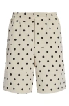 Jacquemus Le Short Aloe Polka Dot Shorts In Print Dots Logo Off-white
