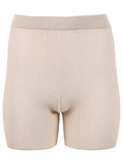 Jacquemus Le Short Arancia Stretch In Beige