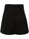 Jacquemus Le Short Bari Pleated Wool Shorts In Schwarz