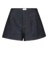 Jacquemus Amelo Shorts Contrast Stitching Elastic Waistband In Blue