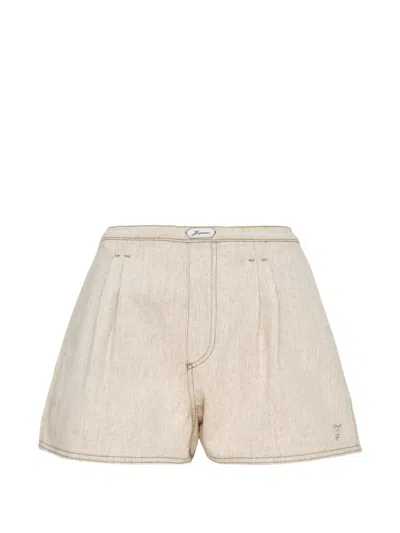 Jacquemus Le Short De-nimes Amelo Pleated Shorts In Neutral