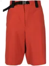 Jacquemus Mid-rise Shorts Belted Oversize Frame In Orange