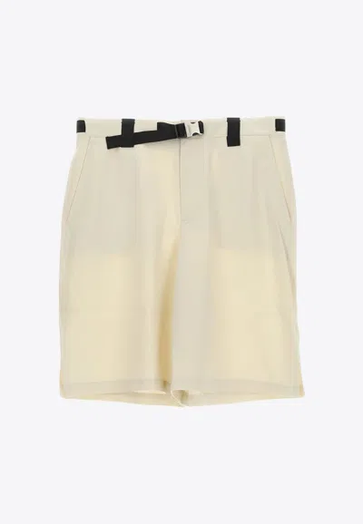 Jacquemus Buckle Belt Shorts In Yellow